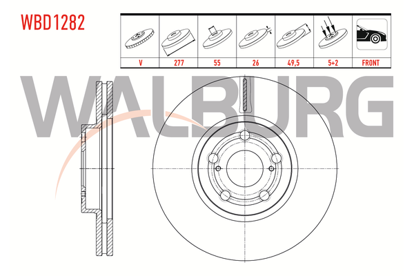 Fren Disk Ayna Ön Sağ ve Sol WALBURG WBD1282