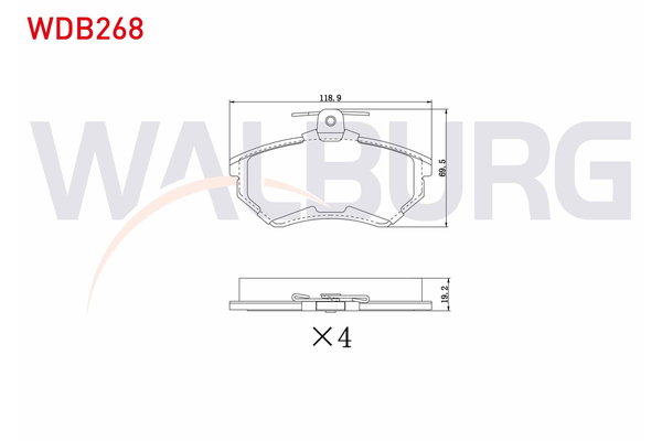 Fren Disk Balata Ön Audi A4 Sedan (B5)(11.1994->)  WALBURG WDB268