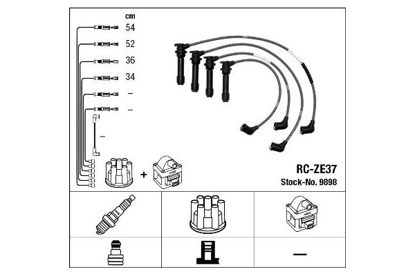Buji Kablosu  Mazda 323 C/F/P/S Sedan (BA)(01.1997->)  WORG MZ-731