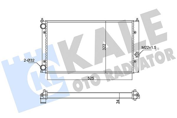 Su Radyatörü  Volkswagen Golf III (1H1)(11.1991->1997)  KALE 348245