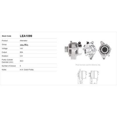 Alternatör  Toyota Corolla Verso (E12)(2002->)  LUCAS ELEKTRIK LEA1099