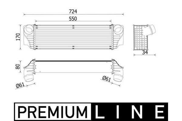 Turbo Radyatörü  BMW 7 Serisi (F01/F02/F04)(01.2009->)  MAHLE CI 228 000P