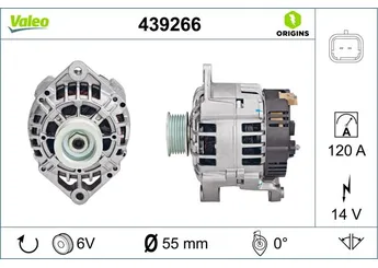 Alternatör  VALEO 439266  8200107688 7700430183 7701499971 8200120571 4401479 4404174 4405408 7700428035 7700430579 7711134894 8200205612 9109479 9110600 9112174 9121241