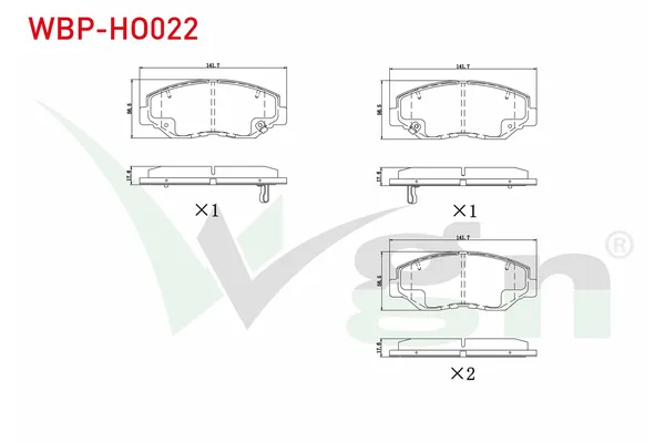 Fren Disk Balata Ön WGN WBP-HO022