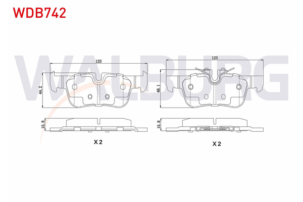 Fren Disk Balata Arka BMW 2 Serisi Gran Tourer (F46)(2015->)  WALBURG WDB742