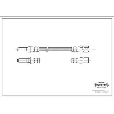 Fren Hortumu Arka Sağ veya Sol Ford Escort 3/5 Kapı/S.Wagon/Cabr./Express (1981->)  CORTECO 19018802
