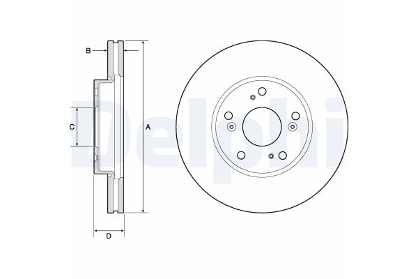 Fren Disk Ayna Ön Sağ ve Sol Honda Civic HB (FK)(01.2017->)  DELPHI BG4741C