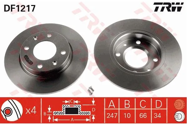 Fren Disk Ayna Ön Sağ ve Sol Peugeot 205 Cabriolet (08.1985->)  SWAPP 43200
