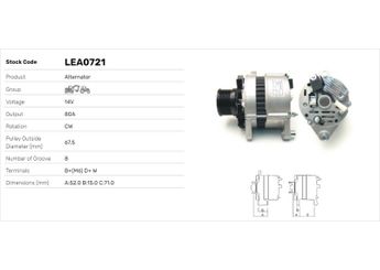 Alternatör  LUCAS ELEKTRIK LEA0721  47609404 47780209 47906732