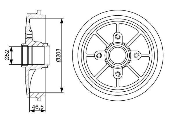 Kampana Arka Sağ veya Sol Peugeot 306 Sedan (S1)(08.1994->10.1997)  BOSCH 0 986 477 126