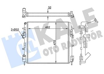 Su Radyatörü  KALE 355595  4G012121 4G0 121 21 7711135540 8200072712 8200240818