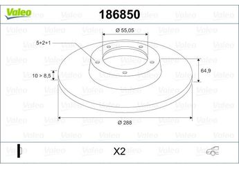Fren Disk Ayna Arka Sağ ve Sol VALEO 186850  4243120430 42431-20430