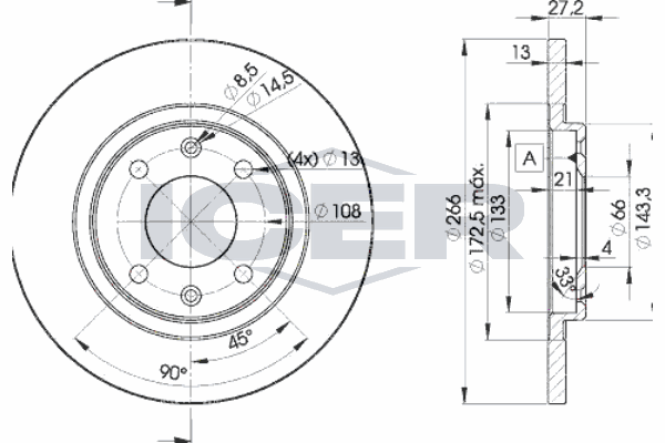 Fren Disk Ayna Ön Sağ ve Sol AYD 50189