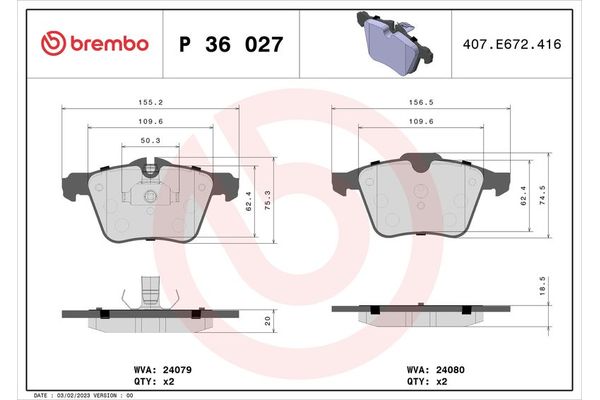 Fren Disk Balata Ön BREMBO P 36 027