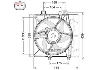 Radyatör Fan ve Motoru  DENSO DER07011  9812028580 9675280980 1253H4 1253H6 1253P8