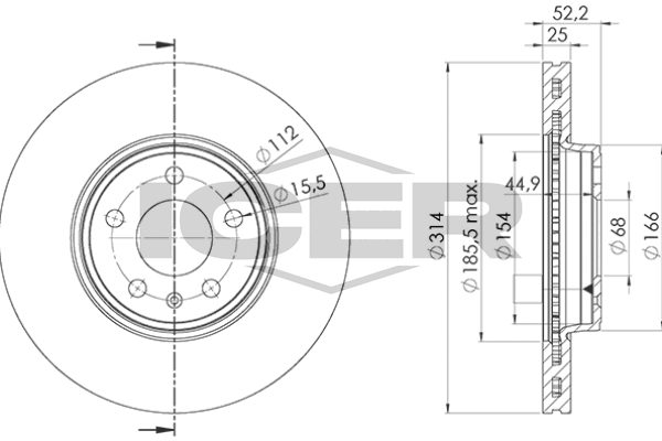 Fren Disk Ayna Ön Sağ ve Sol OPTIMAL BS-8506C-SD