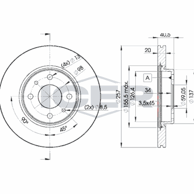 Fren Disk Ayna Ön Sağ ve Sol Alfa Romeo 146 (1995->)  VALEO 496001