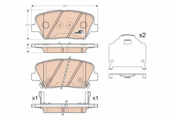 Fren Disk Balata Ön TRW GDB3549  GDB3549 581012VA60 58101-2VA60 581013XA00 58101-3XA00 58101A6A00 58101-A6A00 58101A6A01 58101-A6A01 58101A6A02 58101-A6A02 58101A7A00 58101-A7A00 58101C3A10 58101C3A20 581011UA00 58101-1UA00 58101A4A11 58101-A4A11 K58101D6A10