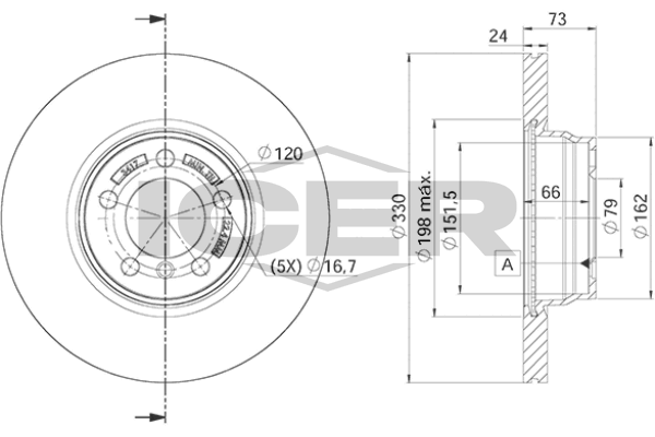 Fren Disk Ayna Ön Sağ ve Sol BMW 4 Serisi Coupe (F32)(2013->)  AYD 51174