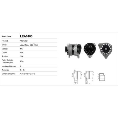Alternatör  LUCAS ELEKTRIK LEA0400