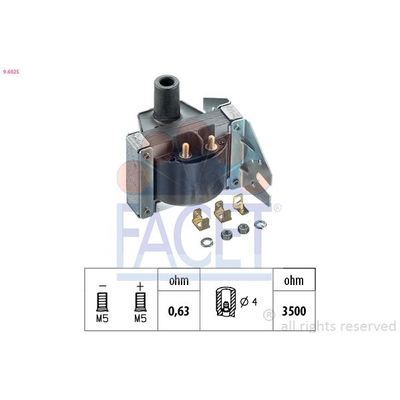 Ateşleme Bobini  Volkswagen Golf II (191/193)(08.1983->1992)  FACET 9.6025