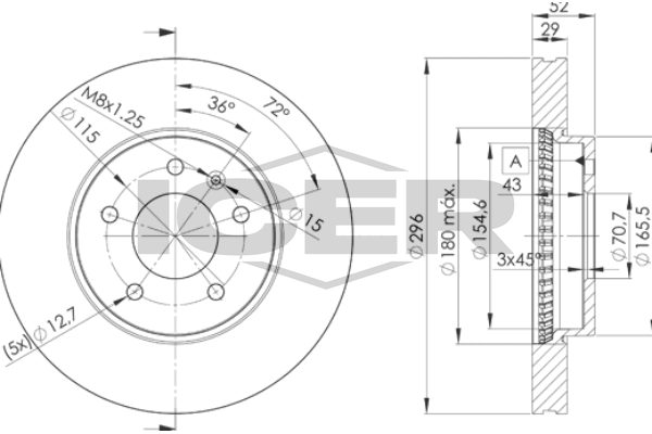 Fren Disk Ayna Ön Sağ ve Sol Chevrolet Captiva (2006->)  OPEL ORJINAL 20955857