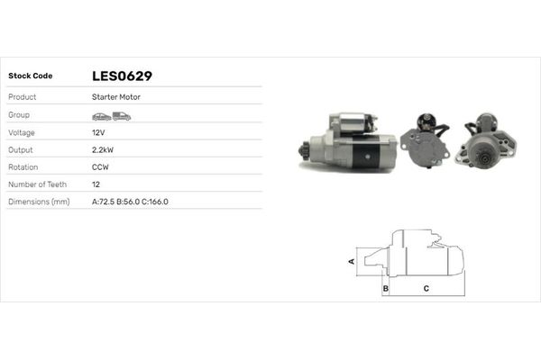 Marş Dinamosu  Nissan Almera Tino (V10M)(05.2000->)  LUCAS ELEKTRIK LES0629