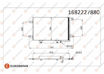 Klima Radyatörü  EUROREPAR 1682227880  1682227880 8308670 0008308670 18300370 0018300370 2E0820413A A0008308670 A0018300370