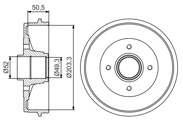Kampana Arka Sağ veya Sol Renault Clio Symbol I (Makyajlı)(03.2002->)  BOSCH 0 986 477 210