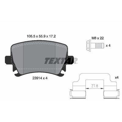 Fren Disk Balata Arka Audi A3 (8P1)(05.2003->)  TEXTAR 2391402