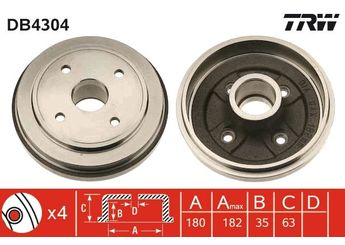 Kampana Arka Sağ veya Sol TRW DB4304  4704579 9208531 4351176G00 4351183E 43511-76G00 4351183E00 43511-83E00 43511M76G00