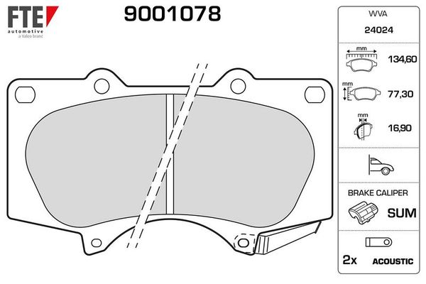 Fren Disk Balata Ön Toyota Land Cruiser (J15)(2018->)  FTE 9001078