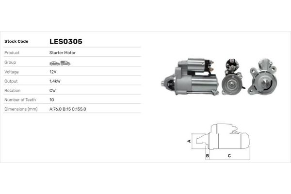 Marş Dinamosu  Ford Tourneo Connect (TC7)(2002->)  LUCAS ELEKTRIK LES0305