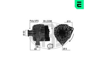 Alternatör  ERA 210549  6391500350 6391500250 639 150 02 50 639 150 03 50 A6391500250 A 639 150 02 50 A6391500350 A 639 150 03 50 1800A029