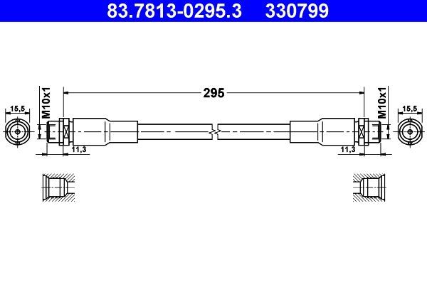 Fren Hortumu Ön Sağ veya Sol ATE 83.7813-0295.3