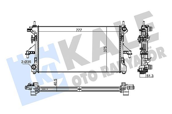 Su Radyatörü  Peugeot Boxer Kamyonet, Çift Kabin (2014->)  KALE 285600