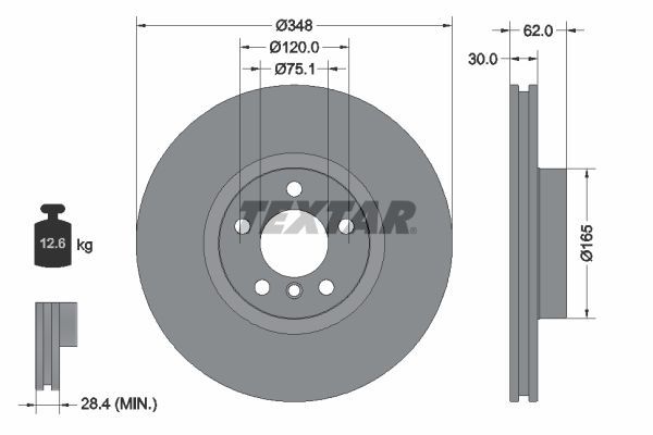Fren Disk Ayna Ön Sağ ve Sol BMW X6 M Serisi (E71)(2009->)  TEXTAR 92160905