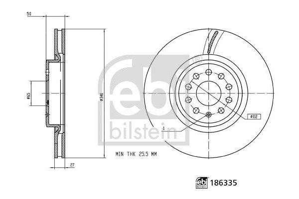 Fren Disk Ayna Ön Sağ ve Sol Skoda Enyaq Coupé (5AC)(01.2022->)  FEBI BILSTEIN 186335