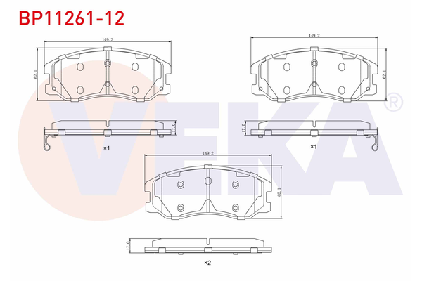 Fren Disk Balata Ön Chevrolet Captiva (2006->)  VEKA BP11261-12