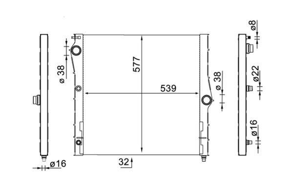 Su Radyatörü  BMW X6 Serisi (E71/E72)(07.2008->)  MAHLE CR 1904 000S