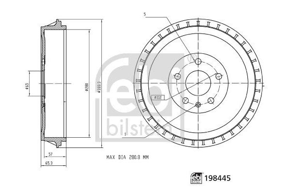 Kampana Arka Sağ veya Sol Volkswagen ID.3 (E11)(06.2020->2023)  FEBI BILSTEIN 198445