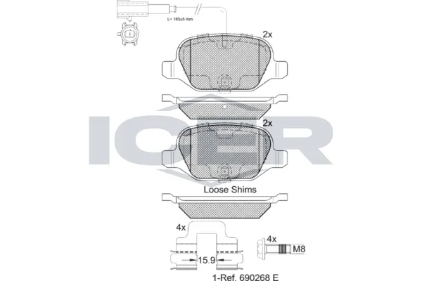 Fren Disk Balata Arka Alfa Romeo MiTo (145)(2008->)  KALE BALATA 23517 172 04 ANS KD13