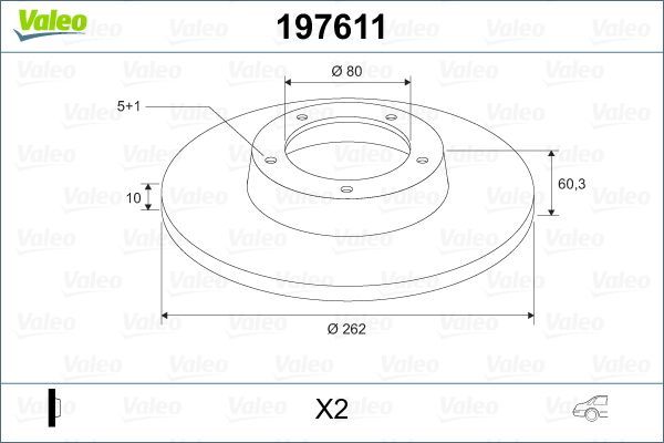Fren Disk Ayna Arka Sağ ve Sol Dodge Caliber (PM)(2006->)  VALEO 197611