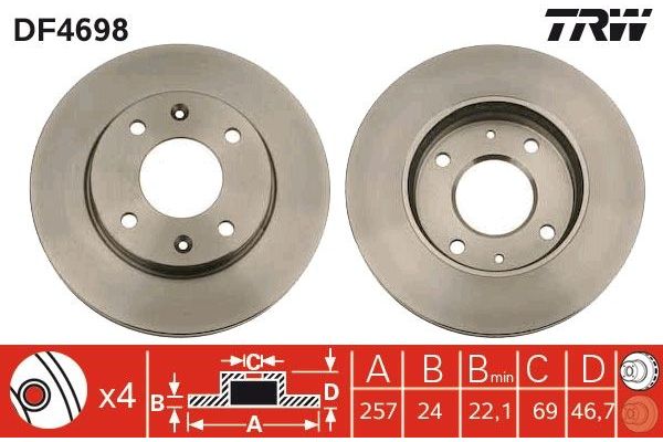 Fren Disk Ayna Ön Sağ ve Sol Hyundai Elantra (XD)(2000->)  FRENBU 16470