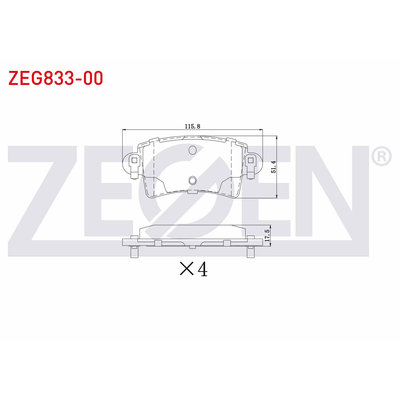 Fren Disk Balata Arka Renault Master III Kamyonet / Şasi - Çift Kabin (06.2010->)  ZEGEN ZEG833-00