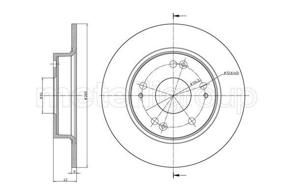 Fren Disk Ayna Arka Sağ ve Sol Honda Civic Sedan (FD)(04.2006->)  CIFAM 800-957C