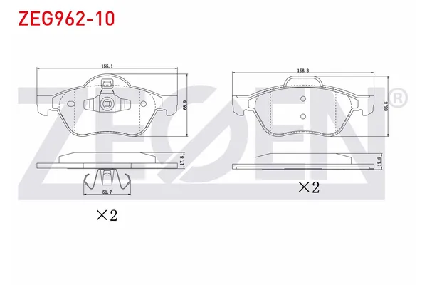 Fren Disk Balata Ön Renault Laguna Grandtour (2007->)  ZEGEN ZEG962-10