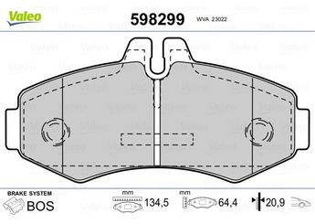 Fren Disk Balata Ön VALEO 598299  A0034205420 4214110 0004214110 34200120 0034200120 34205420 0034205420 A0004214110 A0034200120