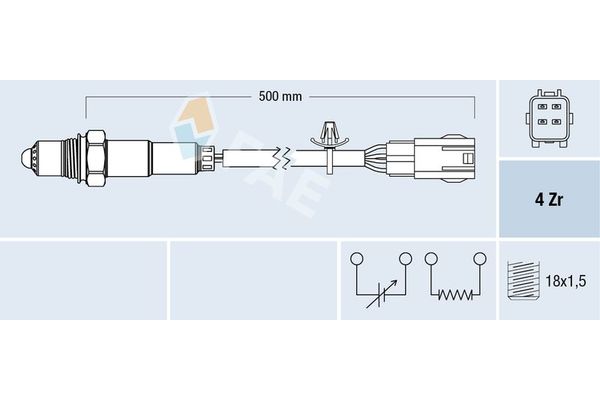Oksijen (Lambda) Sensörü  Hyundai Sonata (NF)(2005->)  FAE 77699