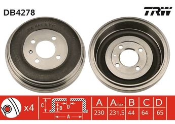 Kampana Arka Sağ veya Sol TRW DB4278  191609617 19160 191 609 617 191609617A 191 609 617 A